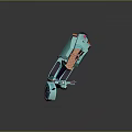 Cartoon Style Turquoise Scooter With Brown Seat Rearview Mirrors And Wheels