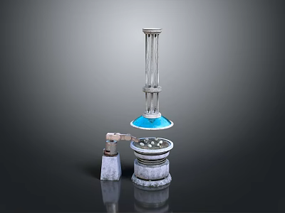 Modern Scientific Laboratory Equipment With Metal Stand Blue Component And Base 3d model