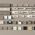 Various Switch Panels With Different Colors Styles Socket Options And Control Buttons