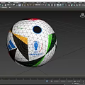 White Soccer Ball With Colorful Geometric Patterns And Multicolored Design Elements 3d model