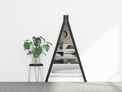 Mirror Floor Mirror Full-length Mirror Fitting Mirror Decorative Mirror 3d model