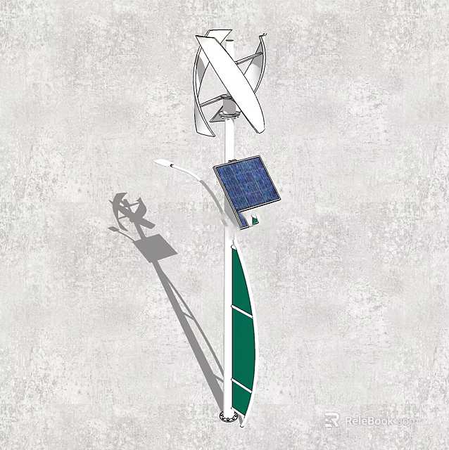 Modern Outdoor LED Street Light With Solar Panel And Windmill Design 3d model 