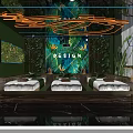 Tropical Amazon SPA Sauna Interior With Lush Greenery Massage Beds And Natural Wall Decor