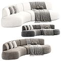 Casual Sofa Combination Casual Sofa Living Room Sofa Multi-person Sofa Pillow Pillow Home Furniture Simple Blanket 3d model