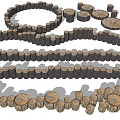 Decorative Wooden Stumps in Various Sizes and Arrangements for Design Projects