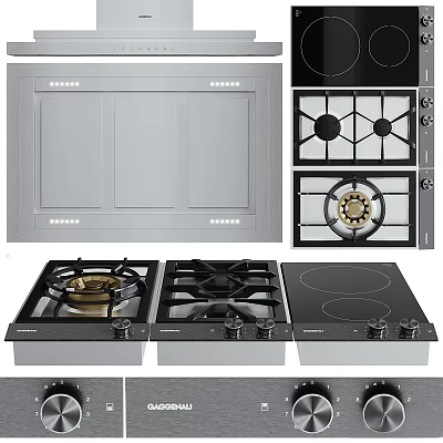 Modern Kitchen Cooktops And Gas Stoves With Various Styles And Features 3d model