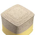 Two Tone Woven Ottoman With Natural And Pink Color Design For Living Room