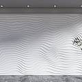 Corrugated background wall special-shaped wave background wall sofa background water ripple background wall curve living room background wall 3d model