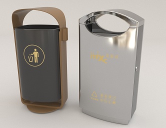 Public facilities trash can 3d model