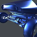 Blue Off Road Vehicle Featuring Open Cockpit Large Wheels And Frame Structure 3d model