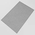Modern Square Area Rug With Blue White Interlocking Geometric Diamond Patterns 3d model