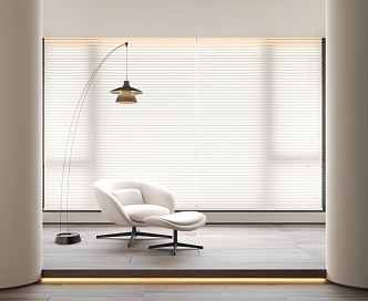 Modern venetian blinds curtain draw curtain 3d model