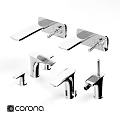 Modern Chrome Faucets With Various Styles For Bathroom And Kitchen Use 3d model