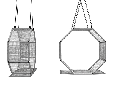 Modern Swing Chair Outdoor Rattan Swing Rocking Chair 3d model