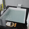 Luxurious Bathtub With Flowing Water Tray Towels Fresh Fruits And Window View