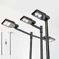 Modern Outdoor LED Street Lights With Black Pole And Adjustable Arm Design 3d model