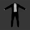 Men's Classic Black Formal Suit with White Shirt and Black Pants Ensemble