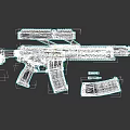 Black Tactical Assault Rifle With Rail System Magazine And Bullets 3d model