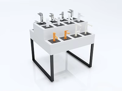 Modern bathroom display rack faucet display bathroom display stand building materials display rack faucet booth 3d model