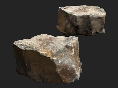 Natural Stone Wood Decorative Blocks With Textured Surface For Home Decor 3d model
