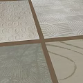Square Rugs Featuring Circular Patterns Geometric Lines And Wavy Designs In Neutral Hues 3d model