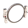Circular Metal Ring Fixture With White Mounting Brackets And Secure Support Structure