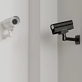 Security Cameras Wall Mounted In White And Black Colors For Surveillance
