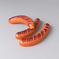 Perfectly Grilled Golden Brown Sausages With Crispy Diagonal Cuts On Grey Background