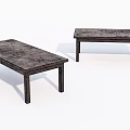 Two Rustic Wooden Footstools With Solid Wood Legs And Textured Surfaces