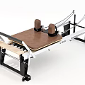 Professional Pilates Reformer Fitness Equipment with Wooden Platform Black Frame Springs and Footbar