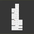 Modern Stacked Architectural Model With White Cubes And Connecting Orange Stairs