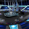 Gorgeous Stage Design With Lights And Singing Performer 3d model
