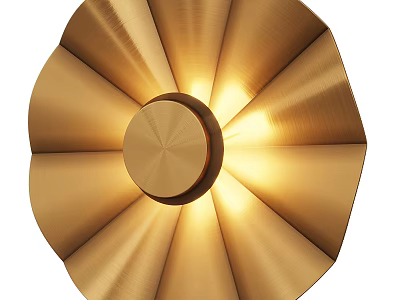 Modern Golden Petal Design Wall Lamp With Warm Glowing Light And Radial Shape 3d model