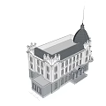 Classical Office Building Featuring Domed Roof Symmetrical Design And Ornamental Columns