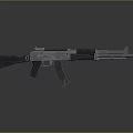 Modern Tactical Rifle With Metallic Finish Detailed Design And Magazine