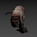 Terrifying Muscular Monster Character With Red Eyes And Rough Skin For Game Or Movie