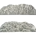 Natural Stone And Wood Carved Art Pieces With Detailed Mountain Textures