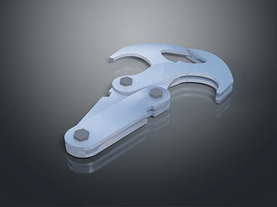 Modern Lighting Combination With Silver Metal Hook Fixture And Bolt Fasteners 3d model