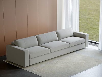 Nordic Sofa Minimalist Salesby Art Sofa Three-Seat Sofa Leather Sofa 3d model