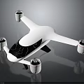 White Quadcopter Drone With Modern Aerodynamic Body And Four Propellers Structure 3d model