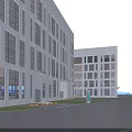 Modern Industrial Factory Building With Glass Curtain Wall And Multi Story Structure