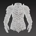 Medieval Metal Armor With Decorative Shoulder And Arm Plates Red Accents