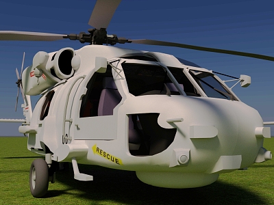 Modern SeaHawk Helicopter 3d model