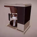 Vintage Style Coffee Maker Kitchen Appliance With Beige And Brown Design And Transparent Glass Carafe
