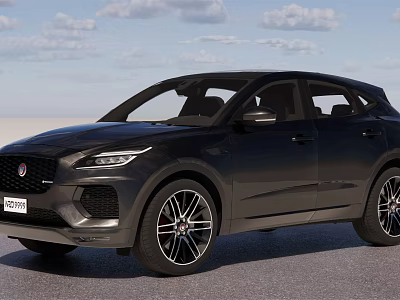 Black Jaguar SUV With Modern Sporty Exterior And Alloy Wheels Design 3d model