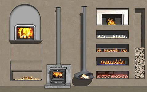 Modern Fireplace 3d model