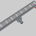 Stainless Steel Long Strip Floor Drain With Drainage Holes Connecting Pipe And Orange Fasteners