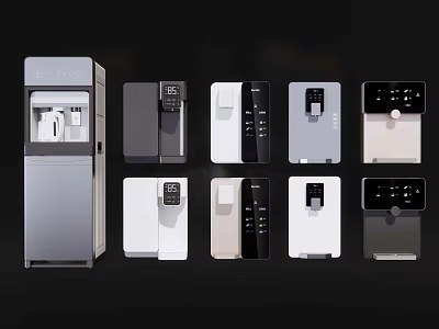 Modern Kitchen Water Dispensers With Upright And Desktop Styles In Multiple Colors 3d model