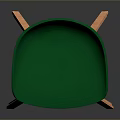 Modern Green Seat Stool Furniture With Wooden Legs And Crossbar Design