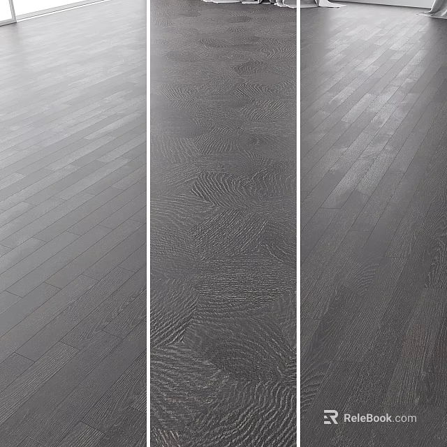 Dark Wooden Floor Design With Different Textures And Natural Grain Patterns 3d model 
